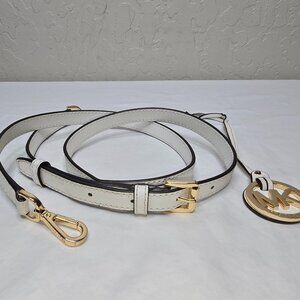 Michael Kors White Saffiano Leather REPLACEMENT STRAP ONLY With Purse Fob